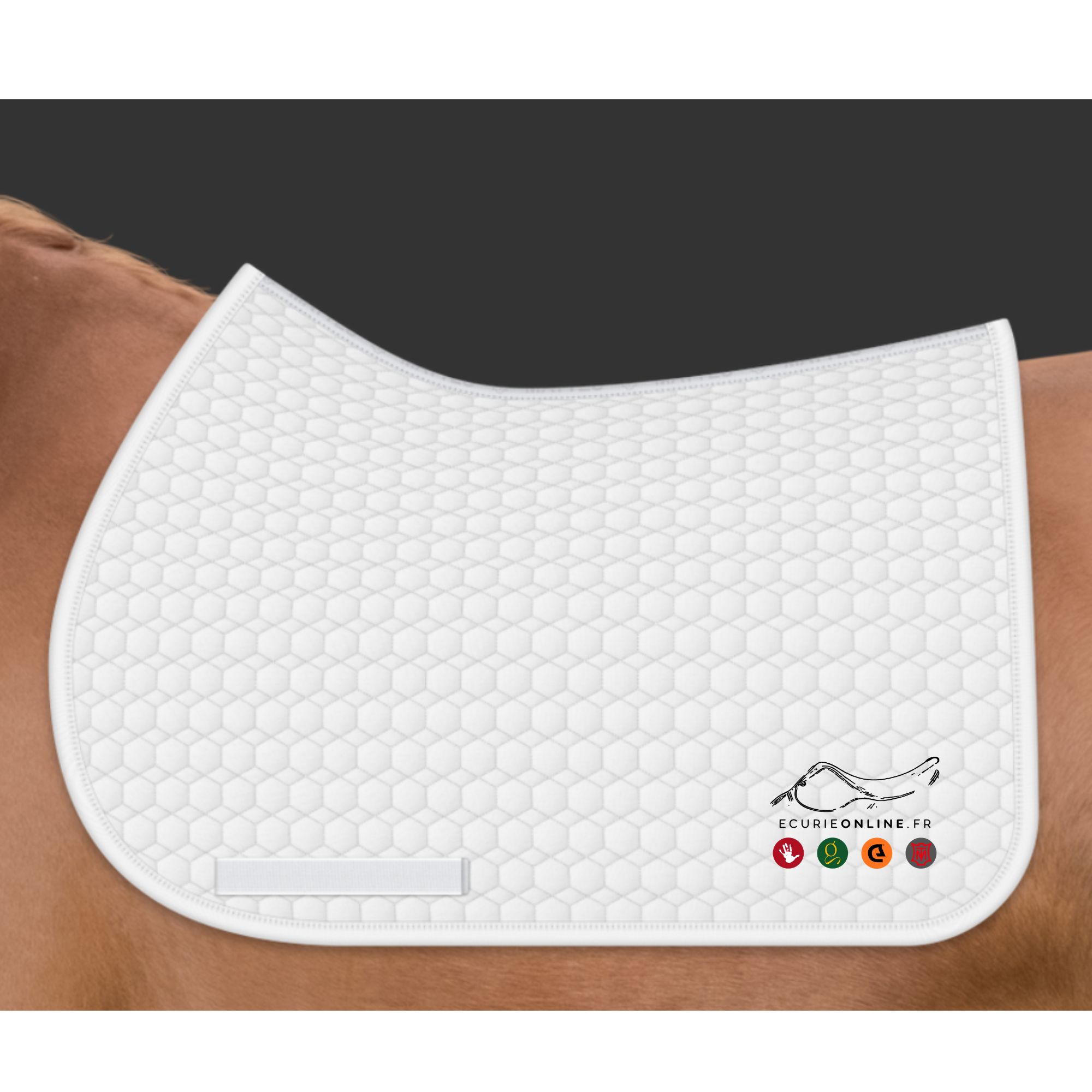 Tapis Dressage Blanc - Logo Ecurieonline