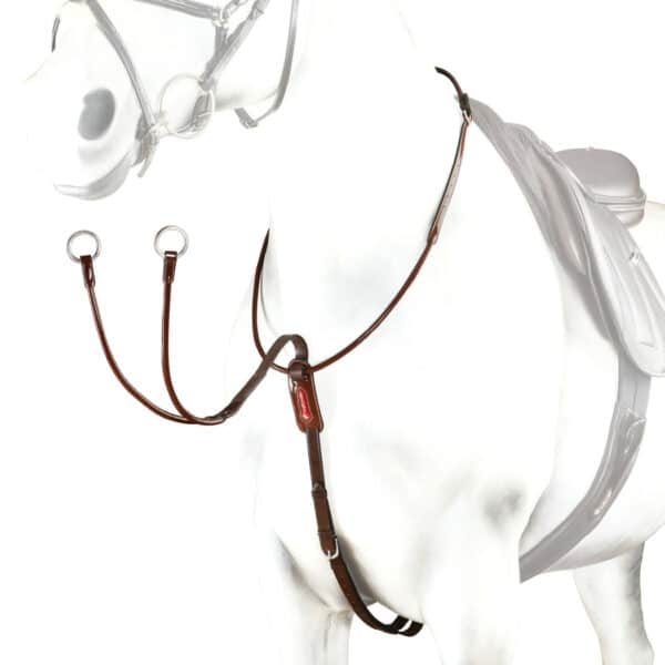 Martingale à collier cuir rond avec détails vernis – EQUIPE